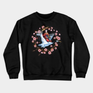 Japanese Crane Geisha Crewneck Sweatshirt